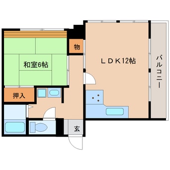 間取図 近鉄難波線・奈良線/学園前駅 徒歩1分 3階 築29年