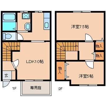 間取図 近鉄難波線・奈良線/富雄駅 徒歩11分 1-2階 築27年