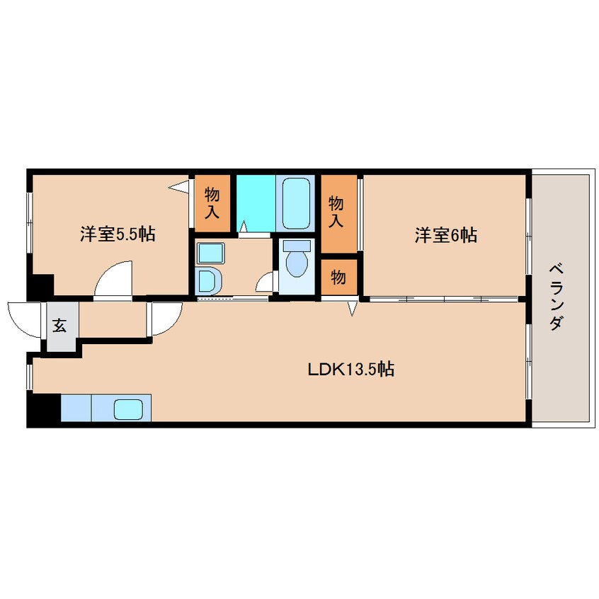 間取図 近鉄難波線・奈良線/学園前駅 徒歩5分 4階 築28年