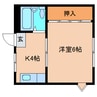 近鉄難波線・奈良線/富雄駅 徒歩1分 1階 築37年 1Kの間取り