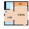 近鉄難波線・奈良線/富雄駅 徒歩1分 1階 築38年 1Kの間取り