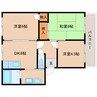 近鉄難波線・奈良線/学園前駅 徒歩15分 2階 築31年 3DKの間取り