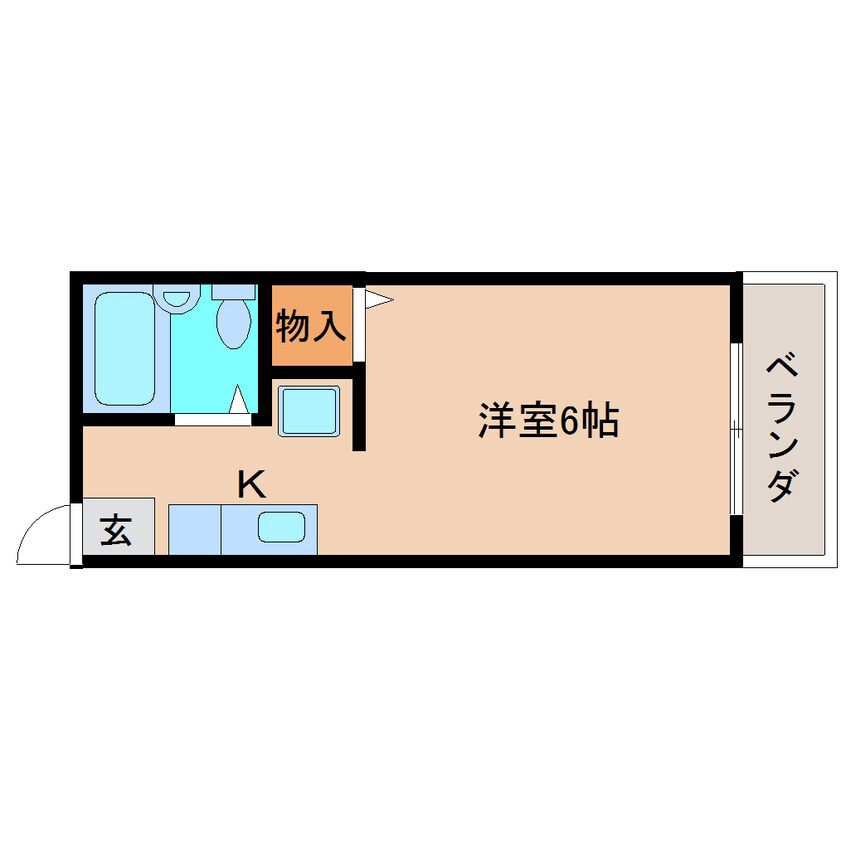 間取図 近鉄難波線・奈良線/富雄駅 徒歩3分 2階 築31年