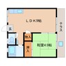 近鉄難波線・奈良線/学園前駅 バス:6分:停歩3分 2階 築47年 1LDKの間取り