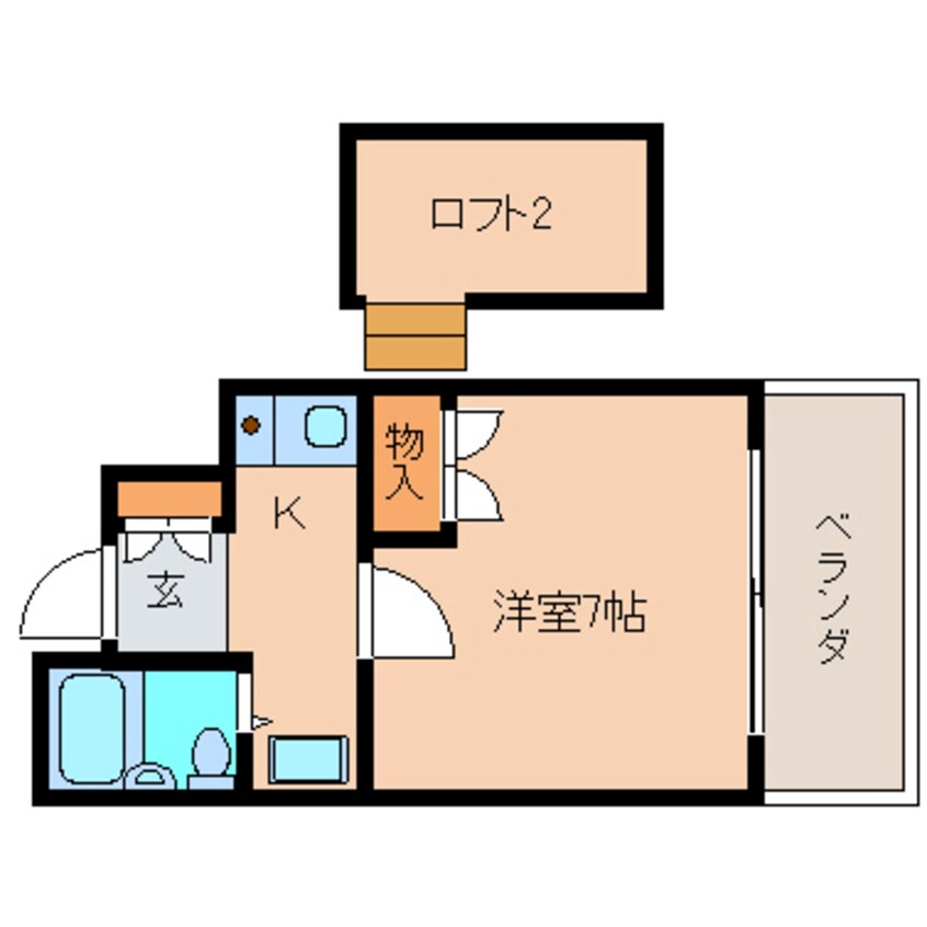 間取図 近鉄難波線・奈良線/富雄駅 徒歩9分 2階 築35年