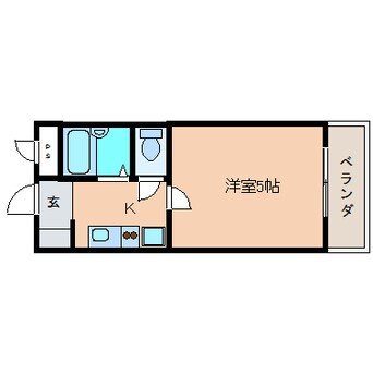 間取図 近鉄難波線・奈良線/富雄駅 徒歩4分 1階 築37年