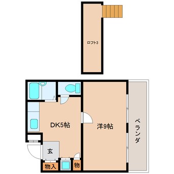 間取図 近鉄難波線・奈良線/学園前駅 徒歩7分 2階 築32年