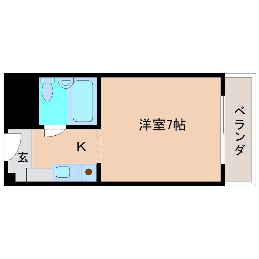 間取図 近鉄難波線・奈良線/富雄駅 徒歩23分 3階 築39年