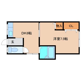 間取図 近鉄難波線・奈良線/学園前駅 徒歩4分 2階 築50年