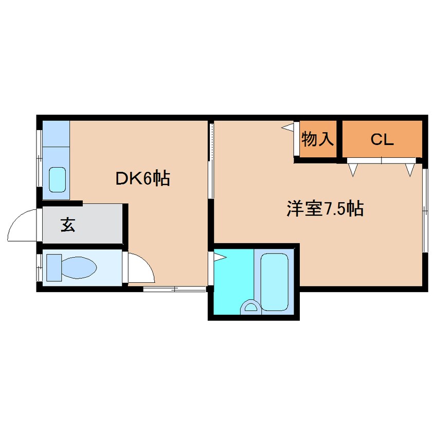 間取図 近鉄難波線・奈良線/学園前駅 徒歩4分 2階 築50年