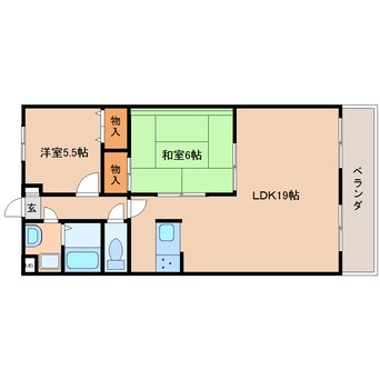 間取図 近鉄難波線・奈良線/学園前駅 徒歩14分 3階 築26年