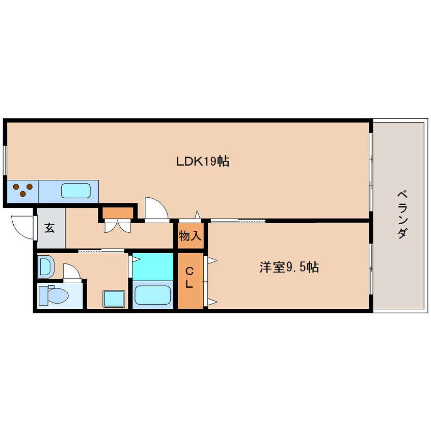 間取図 近鉄けいはんな線/学研奈良登美ケ丘駅 徒歩20分 2階 築35年