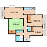 近鉄難波線・奈良線/菖蒲池駅 徒歩5分 3階 築35年 3LDKの間取り
