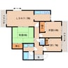 近鉄難波線・奈良線/菖蒲池駅 徒歩5分 2階 築36年 3LDKの間取り