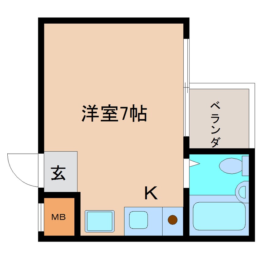 間取図 近鉄難波線・奈良線/富雄駅 徒歩7分 2階 築28年