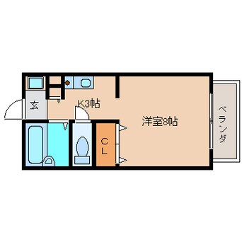 間取図 近鉄難波線・奈良線/学園前駅 徒歩15分 2階 築27年