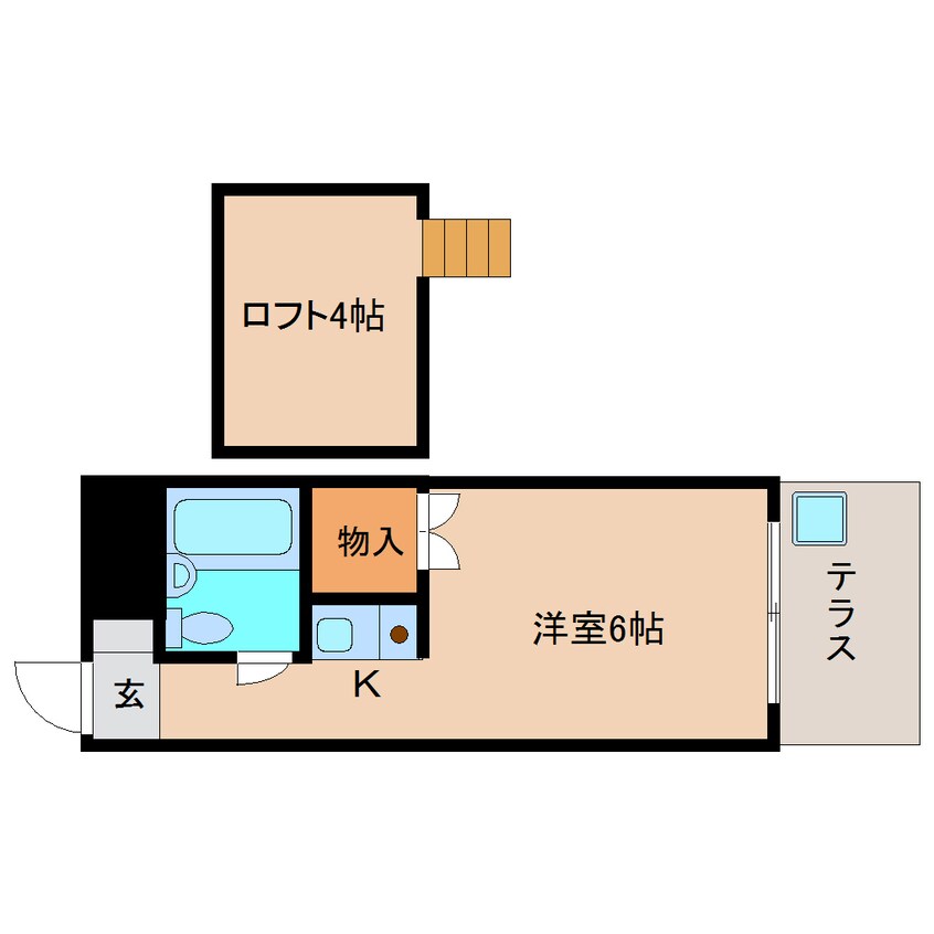 間取図 近鉄難波線・奈良線/富雄駅 徒歩4分 1階 築35年