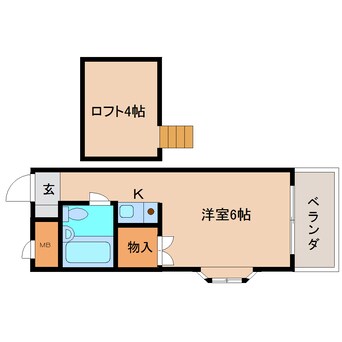 間取図 近鉄難波線・奈良線/富雄駅 徒歩4分 1階 築35年