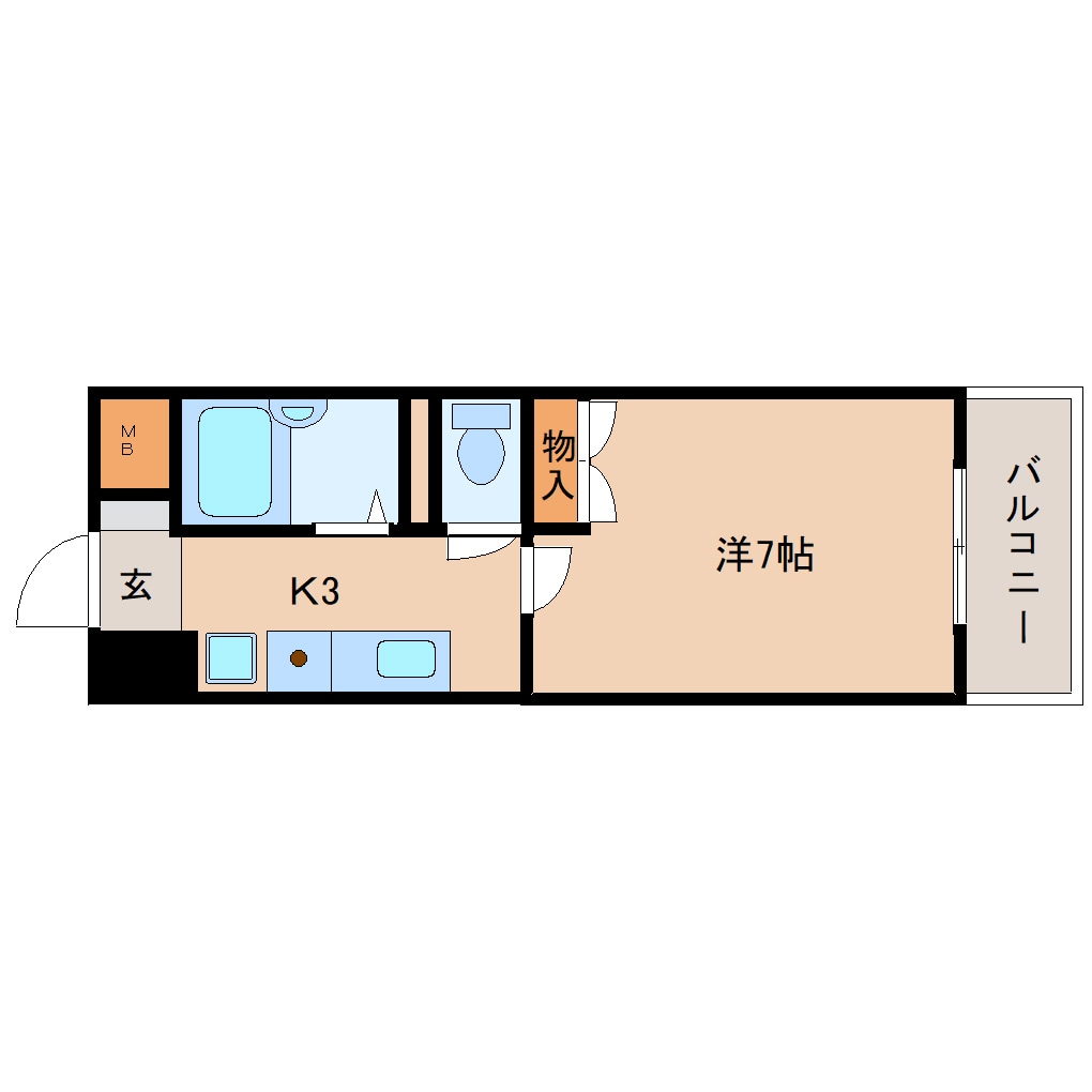 間取り図 近鉄難波線・奈良線/富雄駅 徒歩8分 3階 築25年