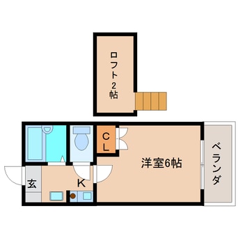 間取図 近鉄難波線・奈良線/学園前駅 徒歩8分 2階 築31年