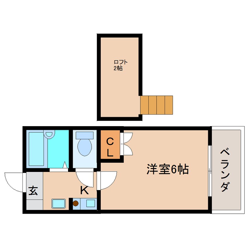 間取図 近鉄難波線・奈良線/学園前駅 徒歩8分 1階 築29年