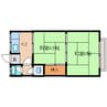 近鉄難波線・奈良線/学園前駅 徒歩15分 2階 築56年 2Kの間取り