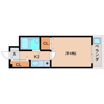 間取図 近鉄難波線・奈良線/富雄駅 徒歩3分 1階 築30年