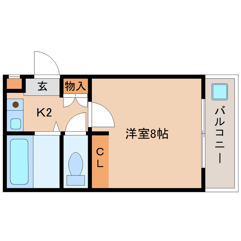 間取図 近鉄難波線・奈良線/富雄駅 徒歩3分 2階 築30年