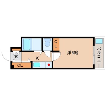 間取図 近鉄難波線・奈良線/富雄駅 徒歩3分 3階 築30年
