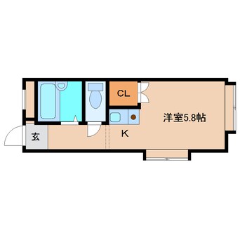 間取図 近鉄難波線・奈良線/学園前駅 徒歩13分 1階 築57年