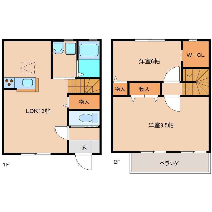 間取図 近鉄難波線・奈良線/学園前駅 徒歩14分 1階 築18年