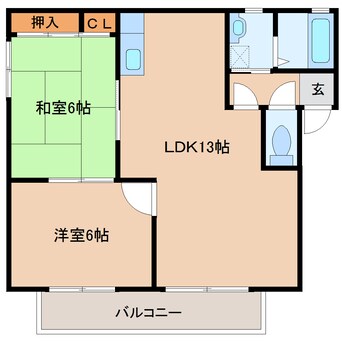 間取図 近鉄難波線・奈良線/学園前駅 バス15分五条山新町１丁目下車:停歩1分 2階 築24年