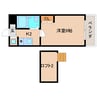 近鉄難波線・奈良線/菖蒲池駅 徒歩5分 3階 築34年 1Kの間取り