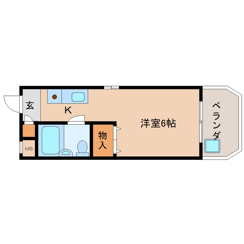 間取図 近鉄難波線・奈良線/菖蒲池駅 徒歩5分 2階 築33年