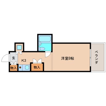 間取図 近鉄難波線・奈良線/学園前駅 徒歩8分 1階 築40年