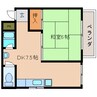 近鉄難波線・奈良線/学園前駅 徒歩15分 2階 築52年 1DKの間取り