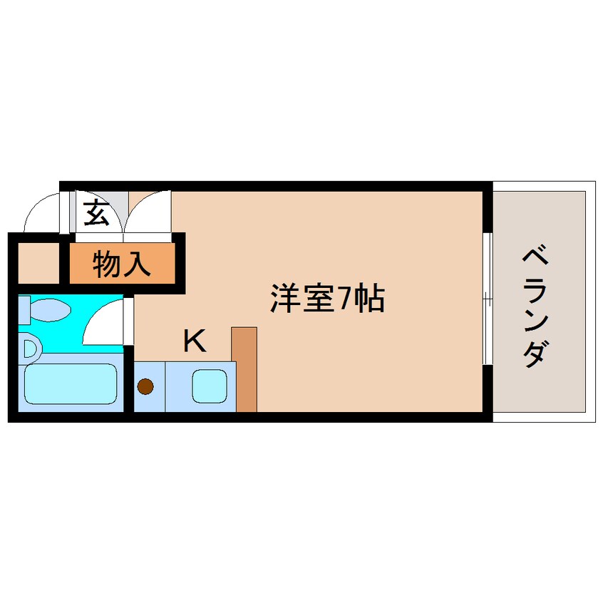 間取図 近鉄難波線・奈良線/富雄駅 徒歩22分 1階 築34年