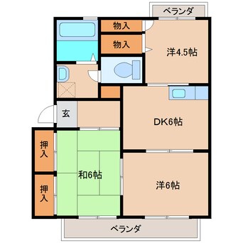 間取図 近鉄難波線・奈良線/学園前駅 バス15分五条山新町一丁目下車:停歩1分 2階 築24年