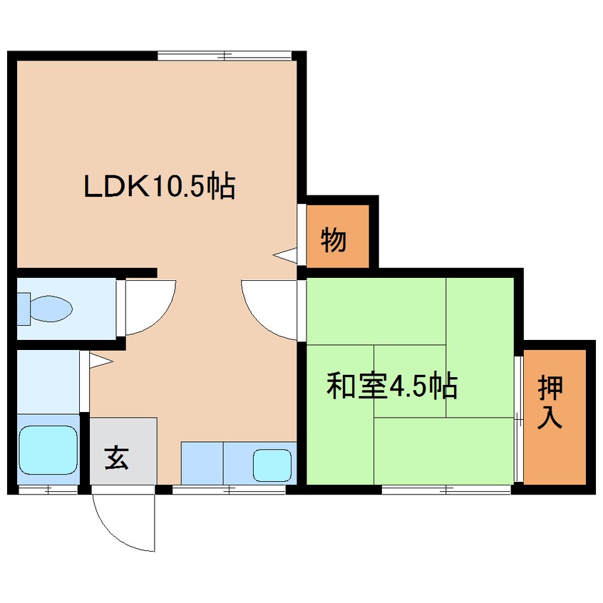 間取図 近鉄難波線・奈良線/富雄駅 徒歩10分 2階 築52年