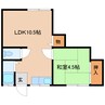近鉄難波線・奈良線/富雄駅 徒歩10分 2階 築53年 1LDKの間取り