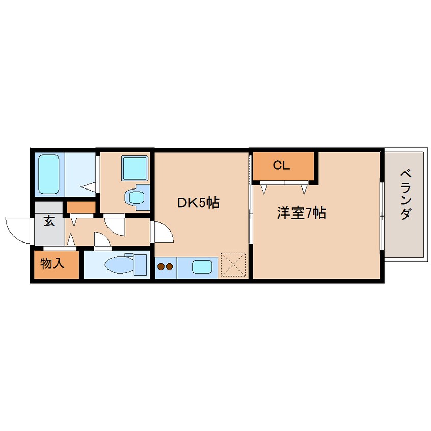 間取図 近鉄難波線・奈良線/学園前駅 徒歩5分 1階 築16年