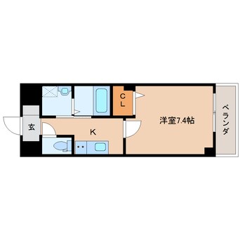 間取図 近鉄難波線・奈良線/富雄駅 徒歩1分 2階 築14年