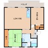 近鉄難波線・奈良線/富雄駅 徒歩14分 1階 築39年 2LDKの間取り