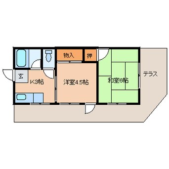 間取図 近鉄難波線・奈良線/菖蒲池駅 徒歩7分 1階 築49年