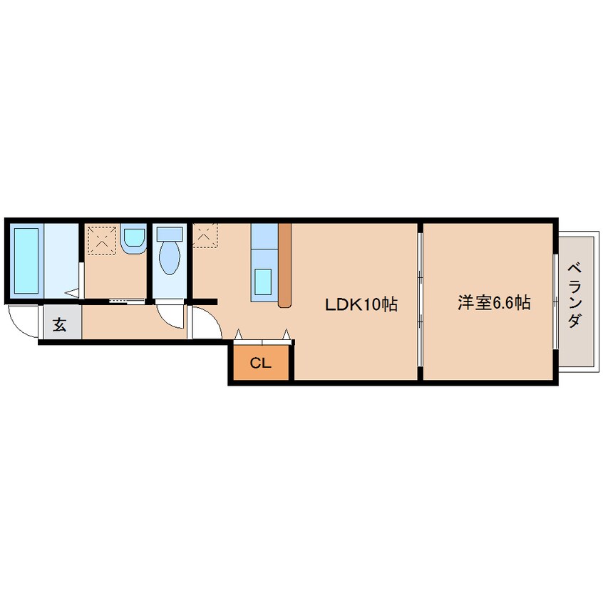 間取図 近鉄難波線・奈良線/菖蒲池駅 徒歩20分 1階 築13年
