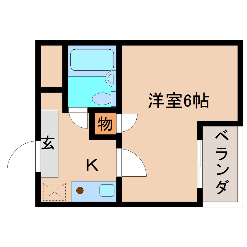 間取図 近鉄難波線・奈良線/学園前駅 徒歩9分 1階 築32年