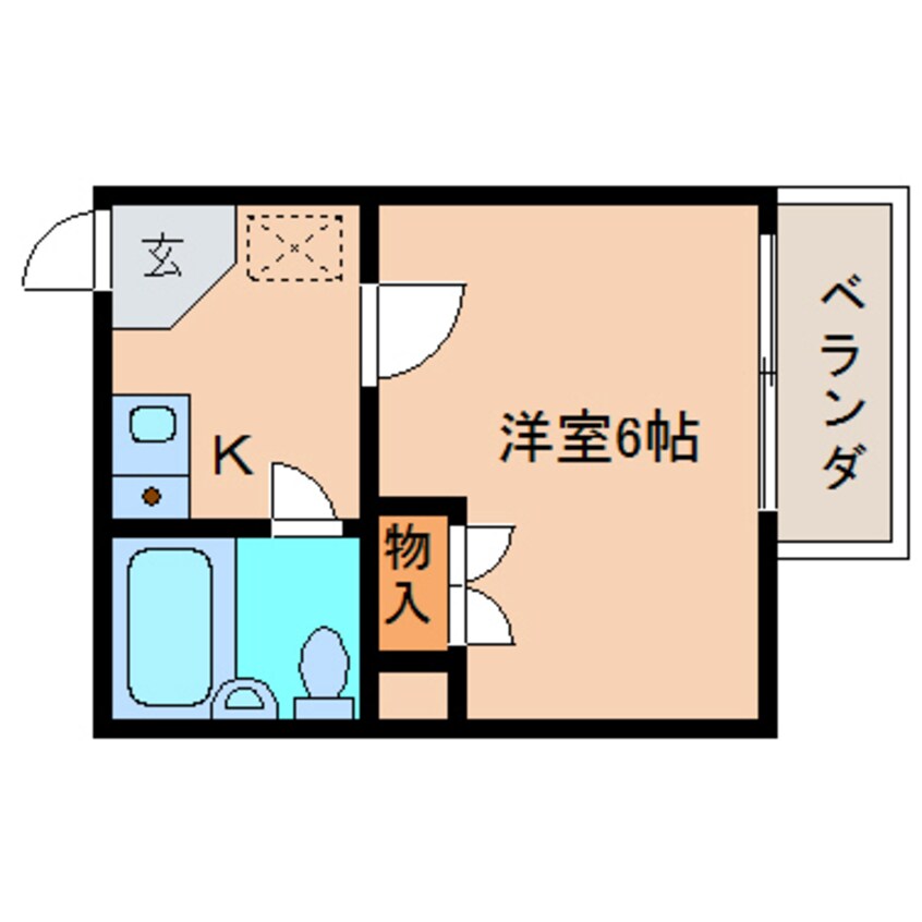 間取図 近鉄難波線・奈良線/学園前駅 徒歩9分 2階 築32年