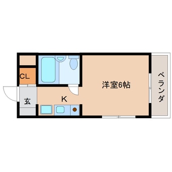 間取図 近鉄難波線・奈良線/富雄駅 徒歩3分 4階 築34年