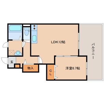 間取図 近鉄難波線・奈良線/富雄駅 徒歩15分 1階 築11年