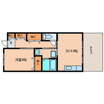 間取図 近鉄難波線・奈良線/学園前駅 徒歩7分 1階 築15年